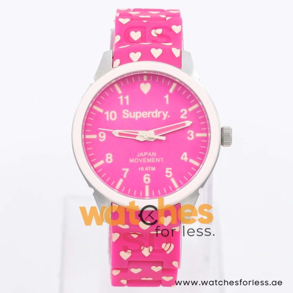 Superdry Women’s Quartz Pink Silicone Chain Pink Dial 39mm Watch SYL137P