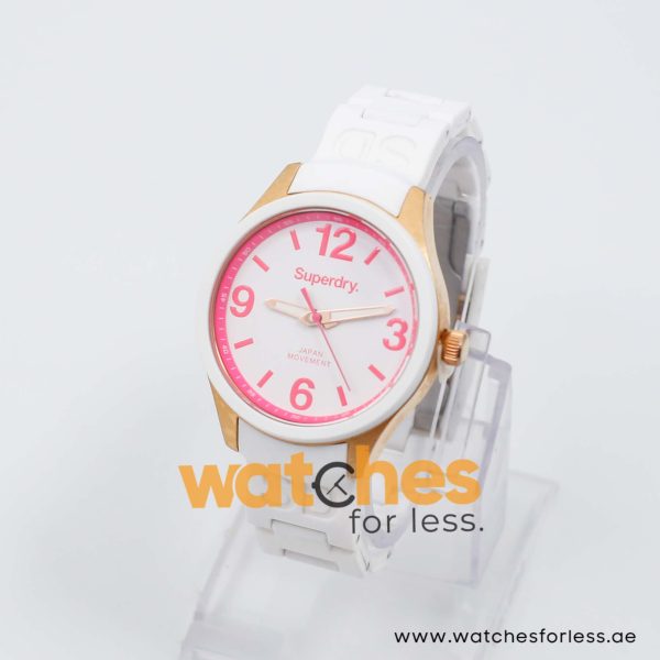 Superdry Women’s Quartz White Silicone Chain White Dial 39mm Watch SYL134P