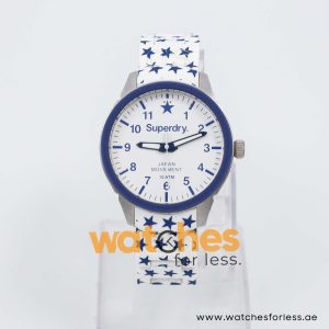 Superdry Women’s Quartz White & Blue Silicone Chain White Dial 39mm Watch SYL137W