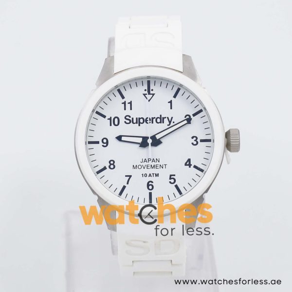 Superdry Unisex Quartz White Silicone Chain White Dial 44mm Watch SYG109W