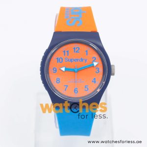 Superdry Kid’s Quartz Orange & Blue Silicone Strap Orange Dial 38mm Watch SYG164MO
