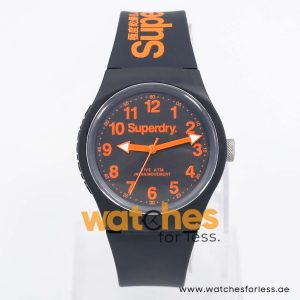 Superdry Unisex Quartz Black Silicone Strap Black Dial 38mm Watch SYG164B