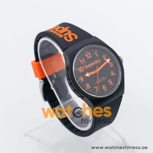 Superdry Unisex Quartz Black Silicone Strap Black Dial 38mm Watch SYG164B
