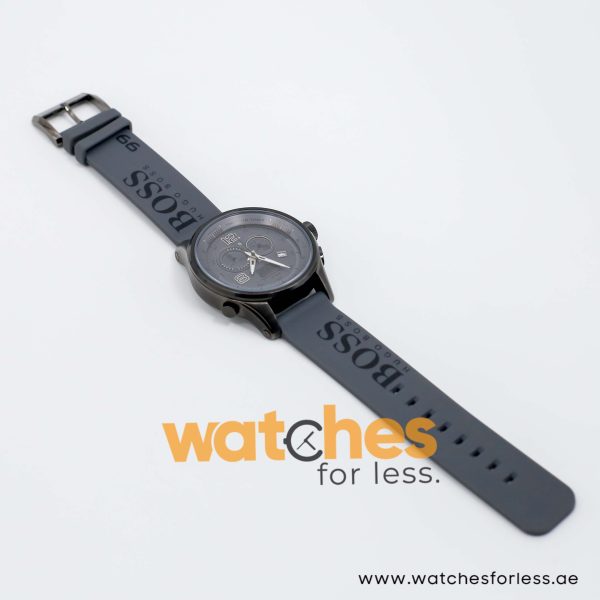 Hugo Boss Men’s Quartz Grey Silicone Strap Grey Dial 45mm Watch 1512800/1