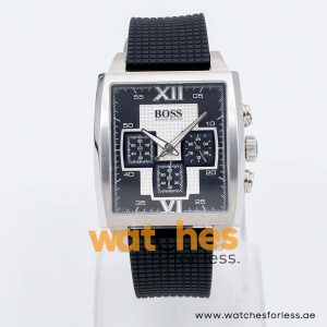 Hugo Boss Men’s Quartz Black Silicone Strap Black Dial 39mm Watch 1512442