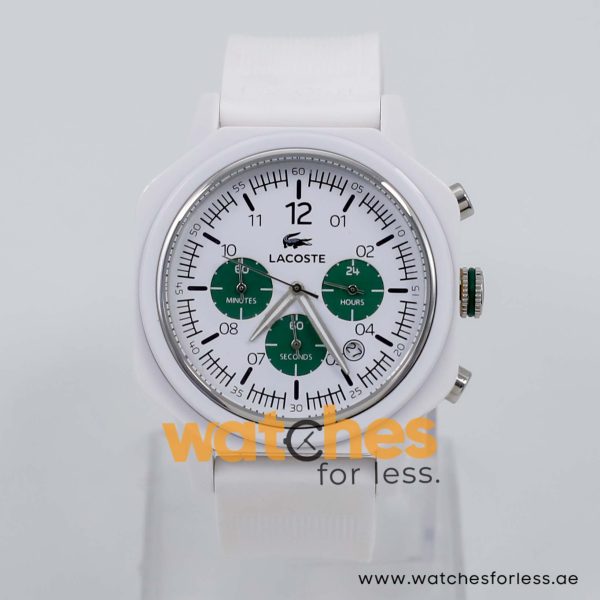 Lacoste Men’s Quartz White Silicone Strap White Dial 44mm Watch 2010670