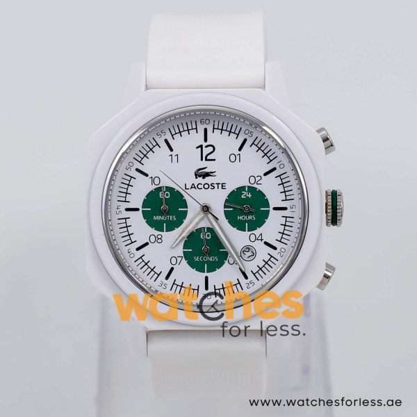 Lacoste Men’s Quartz White Silicone Strap White Dial 44mm Watch 2010670