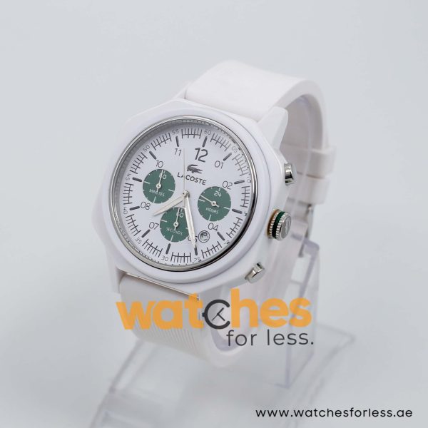 Lacoste Men’s Quartz White Silicone Strap White Dial 44mm Watch 2010670