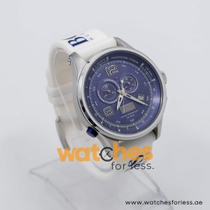 Hugo Boss Men’s Quartz White Silicone Strap Blue Dial 45mm Watch 1512801