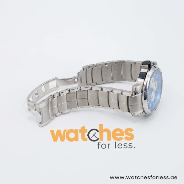 Hugo Boss Men’s Quartz Silver Stainless Steel Sky Blue Dial 43mm Watch 1512111