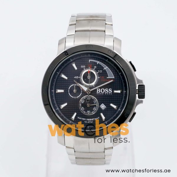 Hugo Boss Men’s Quartz Silver Stainless Steel Black Dial 46mm Watch 1512392