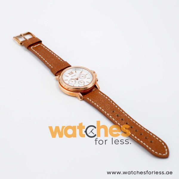 Hugo Boss Men’s Quartz Brown Leather Strap Silver Sunray Dial 42mm Watch 1502214