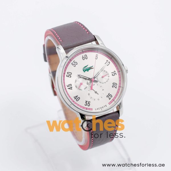 Lacoste Women’s Quartz Grey Leather Strap Silver Sunray Dial 40mm Watch 2000595