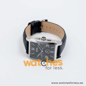 Hugo Boss Men’s Quartz Black Leather Strap Black Dial 34mm Watch 1512578