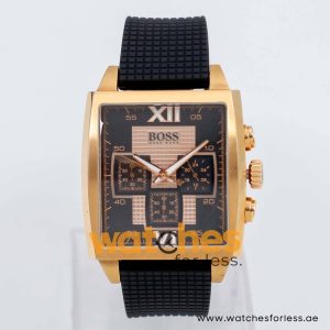 Hugo Boss Men’s Quartz Black Silicone Strap Black Dial 39mm Watch 1512444