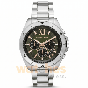 Michael Kors Men’s Quartz Silver Stainless Steel Green Dial 45mm Watch MK8984