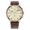 Tommy Hilfiger Men’s Quartz Brown Leather Strap Cream Dial 46mm Watch 1792053