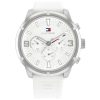 Tommy Hilfiger Men’s Quartz White Silicone Strap White Dial 50mm Watch 1792072