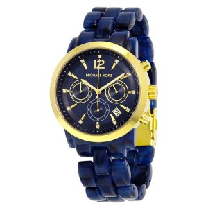 Michael Kors Women’s Quartz Blue Acetate Chain Blue Dial 42mm Watch MK6236