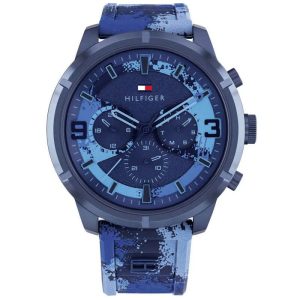 Tommy Hilfiger Men’s Quartz Blue Silicone Strap Blue Dial 50mm Watch 1792073