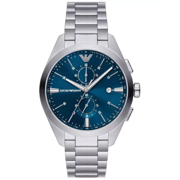 Emporio Armani Men’s Quartz Silver Stainless Steel Blue Dial 43mm Watch AR11541