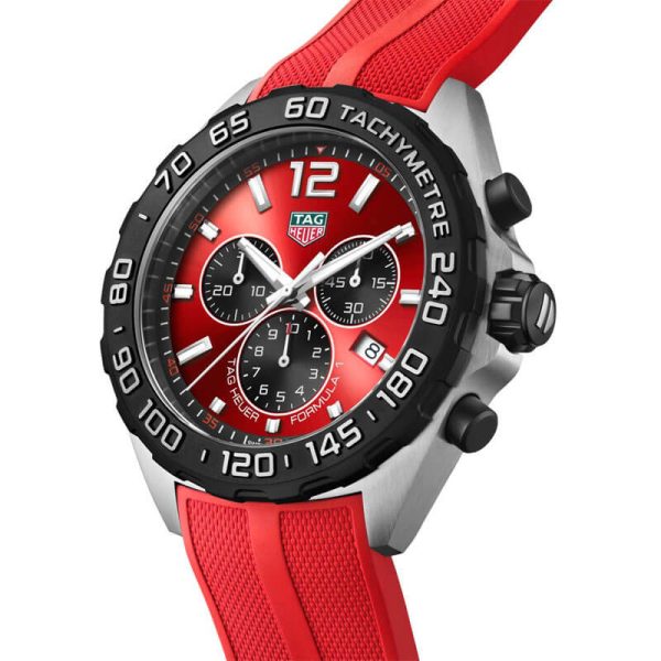 Tag Heuer Formula 1 Men’s Quartz Swiss Made Red Silicone Strap Red Dial 43mm Watch CAZ101AN.FT8055
