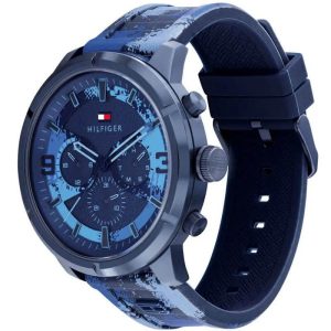 Tommy Hilfiger Men’s Quartz Blue Silicone Strap Blue Dial 50mm Watch 1792073