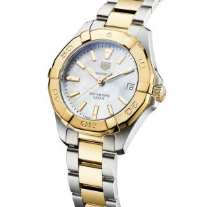 Tag Heuer Aquaracer Women’s Quartz Swiss Made Two Tone Stainless Steel Mother Of Pearl Dial 32mm Watch WBD1320.BB0320