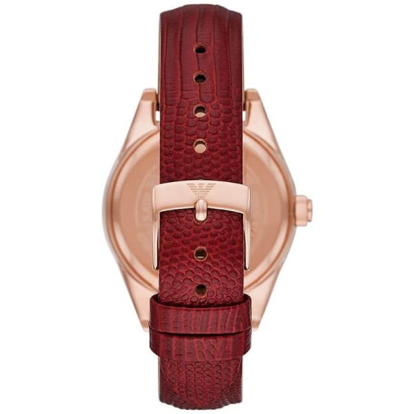 Emporio Armani Women’s Quartz Red Leather Strap White Dial 36mm Watch AR11489 UAE DUBAI AJMAN SHARJAH ABU DHABI RAS AL KHAIMA UMM UL QUWAIN ALAIN FUJAIRAH