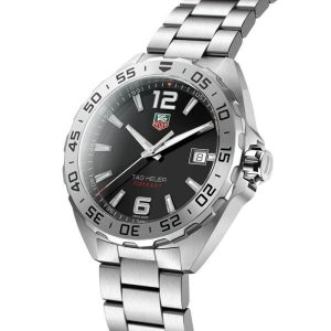 Tag Heuer Formula 1 Men’s Quartz Swiss Made Silver Stainless Steel Black Dial 41mm Watch WAZ1112.BA0875