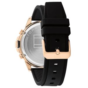 Tommy Hilfiger Men’s Quartz Black Silicone Strap Black Dial 46mm Watch 1792028