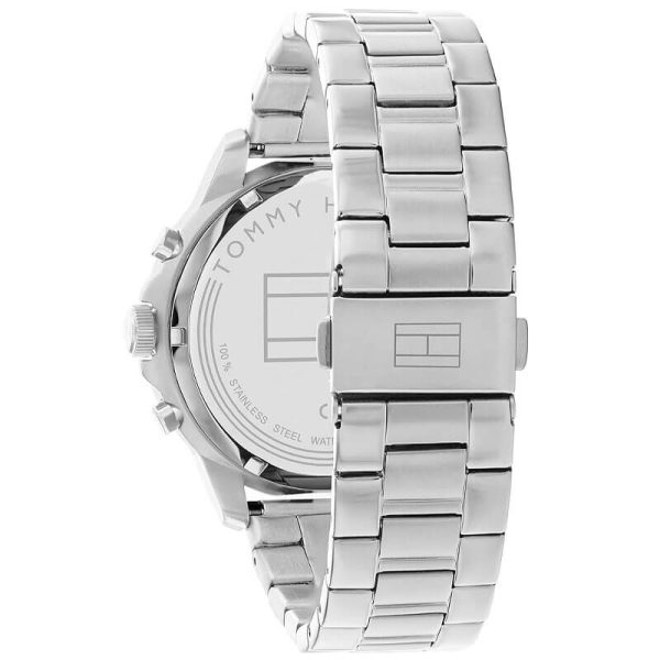 Tommy Hilfiger Men’s Quartz Silver Stainless Steel Black Dial 44mm Watch 1710477