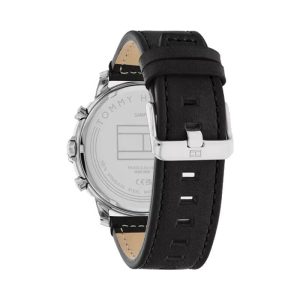 Tommy Hilfiger Men’s Quartz Black Leather Strap Black Dial 46mm Watch 1792052