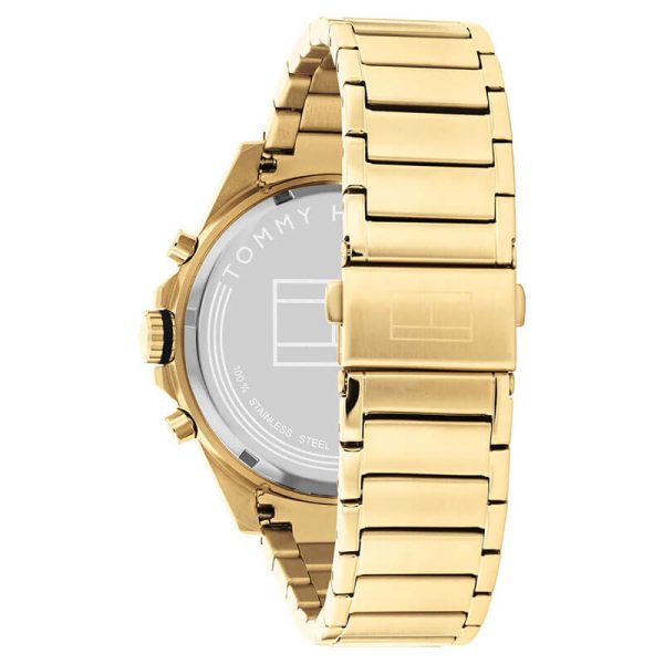 Tommy Hilfiger Men’s Quartz Gold Stainless Steel Black Dial 45mm Watch 1791974