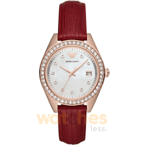 Emporio Armani Women’s Quartz Red Leather Strap White Dial 36mm Watch AR11489 UAE DUBAI AJMAN SHARJAH ABU DHABI RAS AL KHAIMA UMM UL QUWAIN ALAIN FUJAIRAH