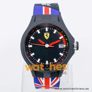 Ferrari Men’s Quartz Multi Silicone Strap Black Dial 43mm Watch 830150
