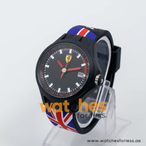 Ferrari Men’s Quartz Multi Silicone Strap Black Dial 43mm Watch 830150