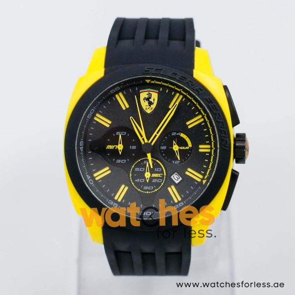 Ferrari Men’s Quartz Black Silicone Strap Black Dial 46mm Watch 830117