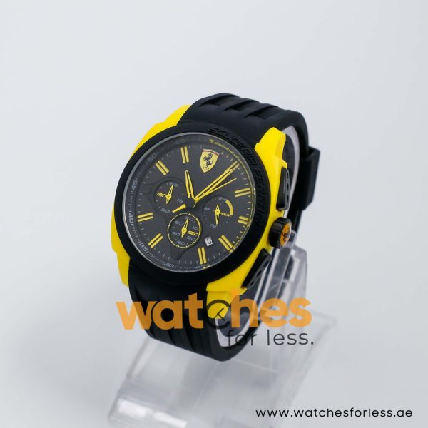 Ferrari Men’s Quartz Black Silicone Strap Black Dial 46mm Watch 830117
