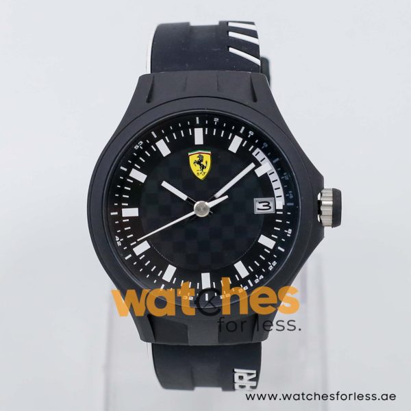 Ferrari Men’s Quartz Black Silicone Strap Black Dial 44mm Watch 830125
