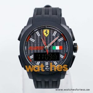 Ferrari Men’s Analog & Digital Black Silicone Strap Black Dial 46mm Watch 830123