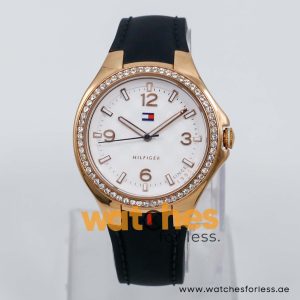 Tommy Hilfiger Women’s Quartz Black Silicone Strap White Dial 37mm Watch 1781375