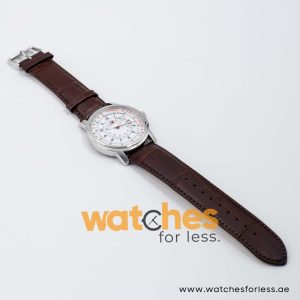 Tommy Hilfiger Men’s Quartz Dark Brown Leather Strap White Dial 41mm Watch 1710051