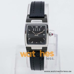 Elle Women’s Quartz Black Leather Strap Black Dial 23mm Watch EL20040S06N