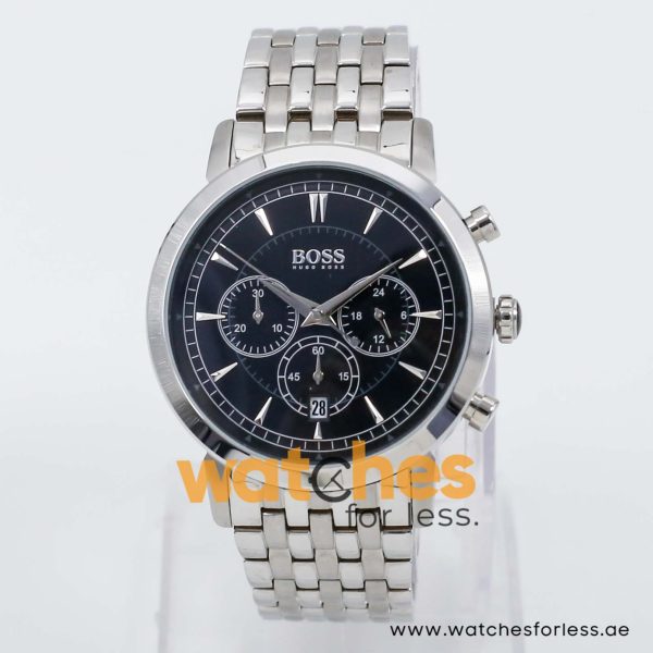 Hugo Boss Men’s Quartz Silver Stainless Steel Black Dial 42mm Watch 1512903