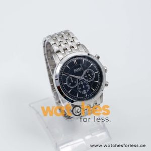 Hugo Boss Men’s Quartz Silver Stainless Steel Black Dial 42mm Watch 1512903