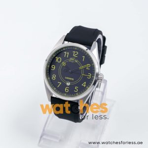 Lacoste Men’s Quartz Black Silicone Strap Black Dial 43mm Watch 2010632