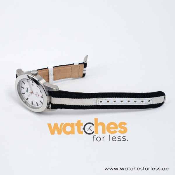 Lacoste Unisex’s Quartz Black & White Nylon Strap White Dial 42mm Watch 2010503