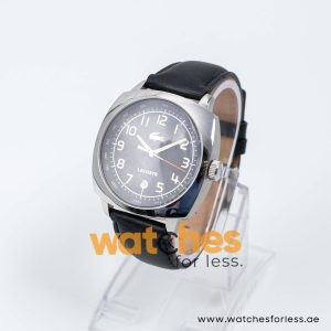Lacoste Men’s Quartz Black Leather Strap Black Dial 43mm Watch 2010491