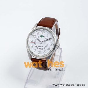 Lacoste Men’s Quartz Brown Leather Strap White Dial 43mm Watch 2010623